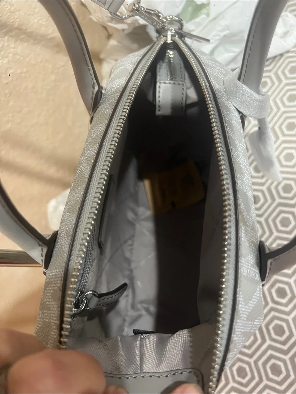 Michael Kors Quarry Grey sm satchel. HYDE